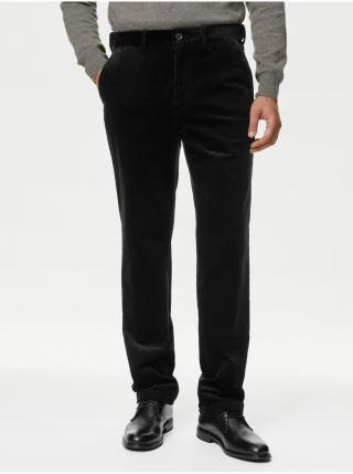 Černé pánské manšestrové kalhoty Marks & Spencer