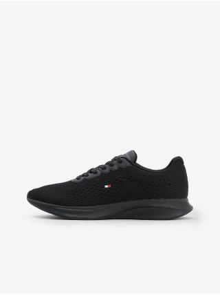 Černé pánské tenisky Tommy Hilfiger Lightweight Runner Knit Flag