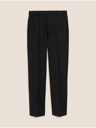 Černé pánské vlněné kalhoty Marks & Spencer