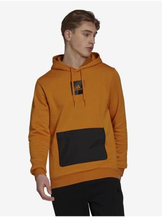 Černo-oranžová pánská mikina adidas Performance Q4 Fleece HD