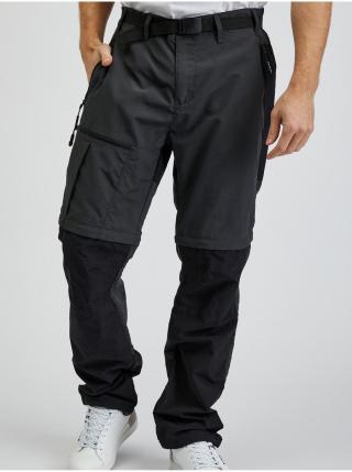 Černo-šedé pánské kalhoty s odepínací nohavicí SAM73 Walter
