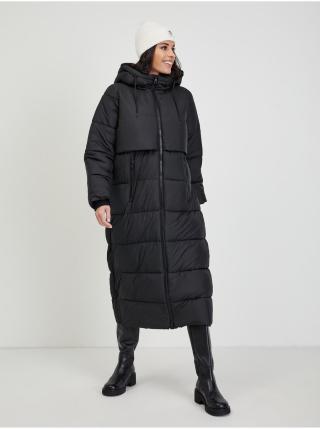 Černý dámský prošívaný zimní kabát s kapucí Tom Tailor Denim