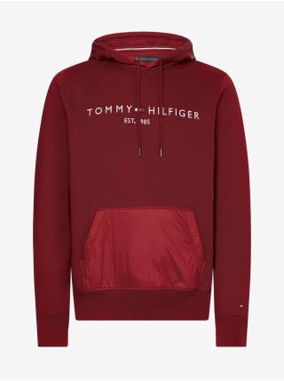 Červená pánská mikina s kapucí Tommy Hilfiger