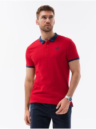 Červené pánské polo tričko Ombre Clothing