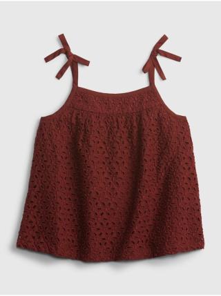 Červený holčičí dětský top ruffle woven GAP