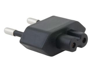 Cestovní adaptér Zásuvkový konektor Typ C (EU) pro Usb-c nabíječky, černá