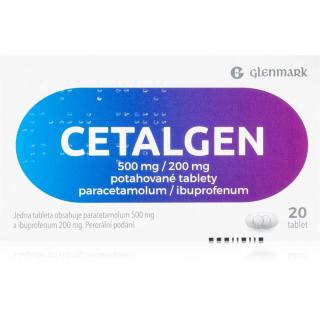 Cetalgen Cetalgen 500mg/200mg potahované tablety ke snížení horečky a tlumení bolesti 20 tbl
