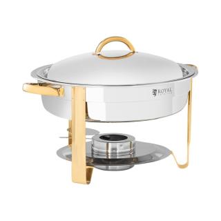 Chafing dish – zlaté akcenty – 4,5 l – 1 x palivový článek – Royal Catering