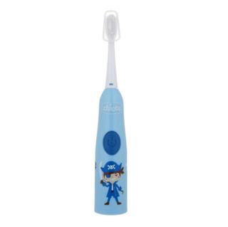 Chicco Elektrický zubní kartáček s vyměnitelnou baterií a náhradní hlavicí pro děti, modrý