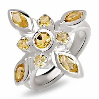 Citrín prsten stříbro Ag 925 R5063C - 57 mm , 6,1 g