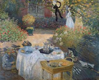 Claude Monet - Obrazová reprodukce The Luncheon: Monet's garden at Argenteuil, c.1873,