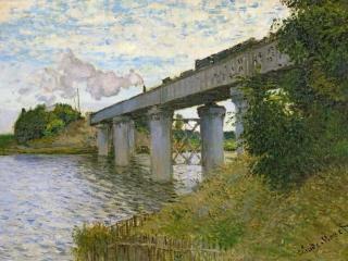 Claude Monet - Obrazová reprodukce The Railway Bridge at Argenteuil, 1874,