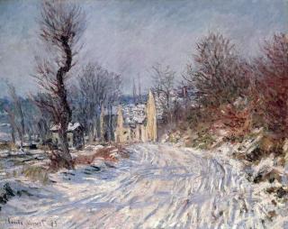 Claude Monet - Obrazová reprodukce The Road to Giverny, Winter, 1885,