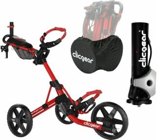 Clicgear Model 4.0 Deluxe SET Matt Red Manuální golfové vozíky