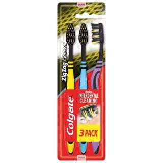 Colgate Zubní kartáček Zig Zag charcoal 3pack