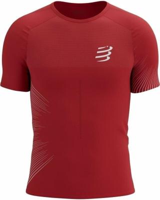 Compressport Performance SS Tshirt M High Risk Red/White XL Běžecké tričko s krátkým rukávem