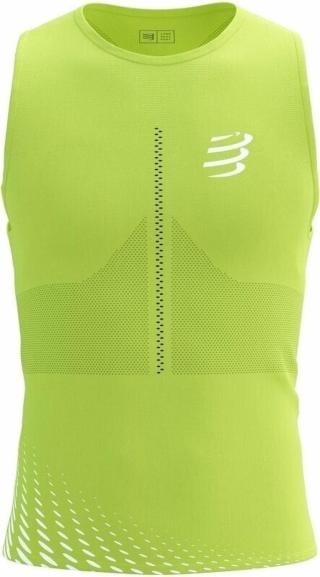 Compressport Pro Racing Singlet M Evening Primrose/White L Běžecké tílko