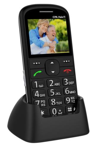 Cpa Halo mobilní telefon 11 černý s nabíjecím stojánkem