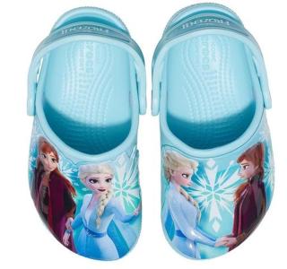 Crocs dívčí pantofle FL Disney Frozen II Ice Blue Kids Clog 207078-4O9 25/26 modrá - zánovní