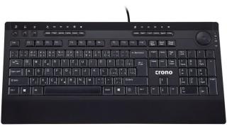 Crono CK2111 - multimediální klávesnice, CZ / SK, USB, černá