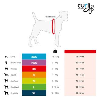 CURLI Postroj pro psy se sponou Merino vlna Red 3XS, 1,5-3 kg
