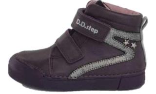 D-D-step dívčí kožená kotníčková obuv A068-174A 27 fialová - zánovní