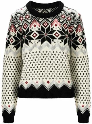 Dale of Norway Vilja Womens Knit Sweater Black/Off White/Red Rose L