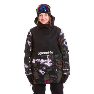 Dámská bunda meatfly snb & ski aiko premium černá/camo růžová l