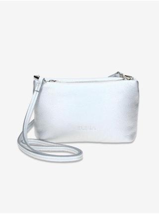 Dámská kožená crossbody kabelka ve stříbrné barvě Elega Fluffy