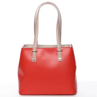 Dámská kožená kabelka červená - Delmi Vera Pelle Nairobia