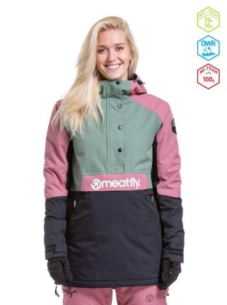 Dámská snb & ski bunda meatfly aiko zelená/růžová xs