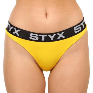 Dámská tanga Styx sportovní guma žluté  XL