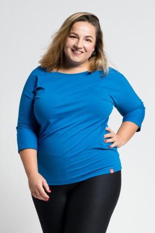 Dámské bavlněné triko plus size cityzen s elastanem královsky modrá 44