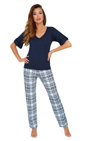 Dámské pyžamo Donna Loretta - dlouhé nohavice Tmavě modrá M