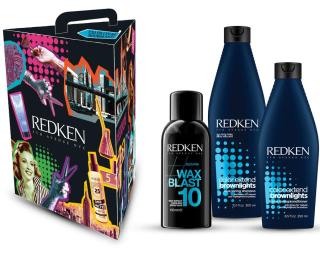 Dárková neutralizační a posilující sada Redken Color Brownlights - šampon + vosk + péče zdarma + DÁREK ZDARMA