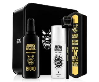 Dárková sada pro muže Angry Beards - sérum + masážní váleček + čistící sprej  + DÁREK ZDARMA