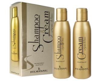 Dárková sada pro regeneraci suchých vlasů Kléral Semi di Lino - šampon 150 ml + péče 150 ml  + DÁREK ZDARMA