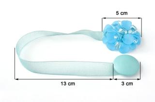 Dekorační ozdobná spona na závěsy s magnetem MARICA, tyrkysová, Ø 5 cm 2 kusy v balení Mybesthome