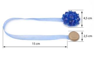 Dekorační ozdobná spona na závěsy s magnetem MARTINA, modrá, Ø 4,5 cm Mybesthome cena za 2 ks v balení