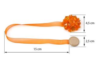 Dekorační ozdobná spona na závěsy s magnetem MARTINA, pomerančová, Ø 4,5 cm Mybesthome cena za 2 ks v balení