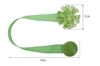 Dekorační ozdobná spona na závěsy s magnetem MONA, zelená, Ø 5 cm Mybesthome cena za 2 kusy balení