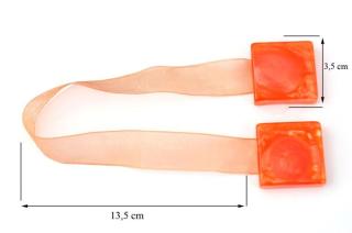 Dekorační ozdobná spona na závěsy s magnetem SAMY oranžová, 3,5x3,5 cm Mybesthome - cena je za 2 kusy v balení