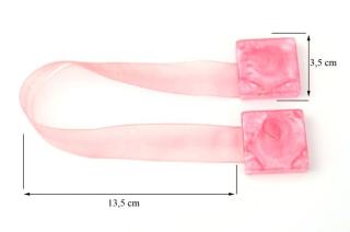 Dekorační ozdobná spona na závěsy s magnetem SAMY růžová, 3,5x3,5 cm Mybesthome - cena je za 2 kusy v balení