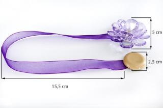 Dekorační ozdobná spona na závěsy s magnetem VALERIA 2, fialová, Ø 5 cm 2 kusy v balení Mybesthome