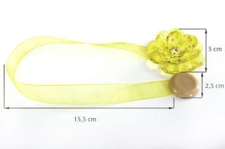 Dekorační ozdobná spona na závěsy s magnetem VALERIA 2, žlutá, Ø 5 cm 2 kusy v balení Mybesthome