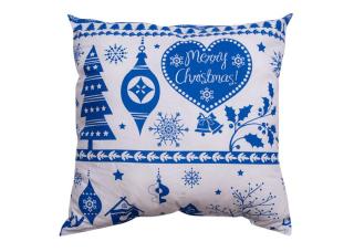 Dekorační polštářek Vánoce modré
