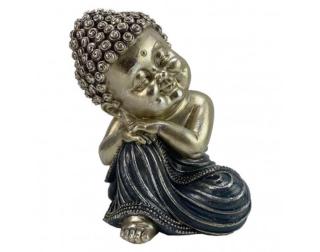 Dekorační soška Buddha 15 cm, stříbrná