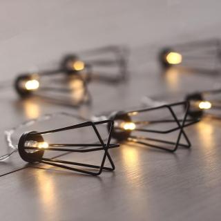 Dekorační světelný řetěz s kovovými lampičkami 165 cm - 10 úsporných mikro LED