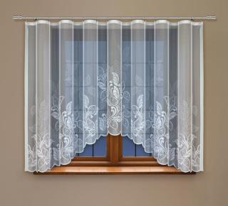 Dekorační žakárová záclona s řasící páskou VALERIA 160 bílá 400x160 cm MyBestHome
