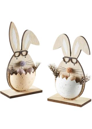 Dekorativní figurka velikonoční zajíček s brýlemi
